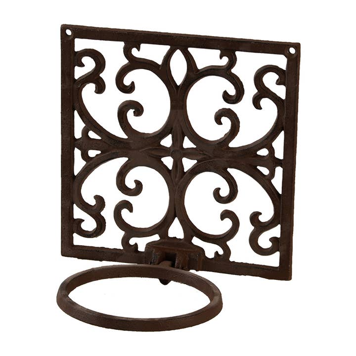 Classic Style Single Flower Pot Holder, Cast Iron for wholesale by Esschert Design USA