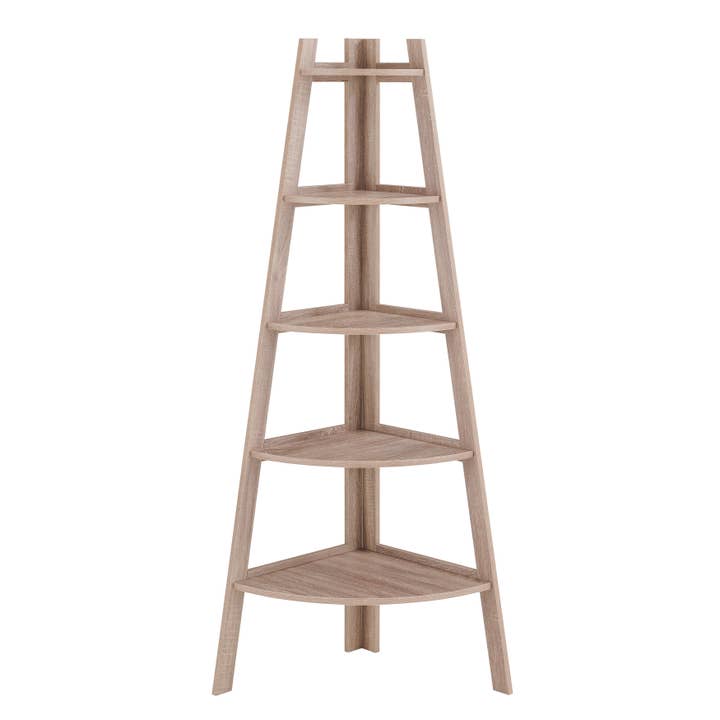 Danya B - Wholesale Bookcase - Five Tier Corner Ladder Display Bookshelf5