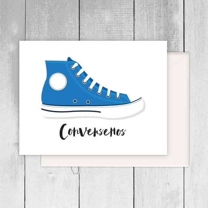 Let's Talk Spanish Greeting Card for wholesale by Viva Greetings