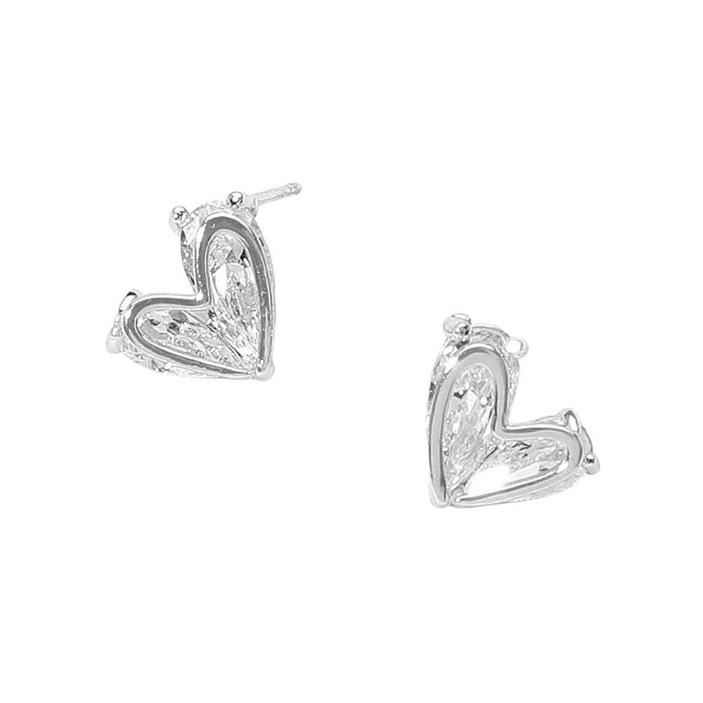 Sensibling Corp. - Wholesale Stud/Post Earrings - CZ Stone Heart Stud Earrings5