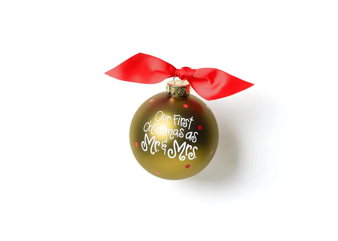 Coton Colors - Wholesale Ornament - Our First Christmas as Mr & Mrs Wedding Cake Glass Ornament2