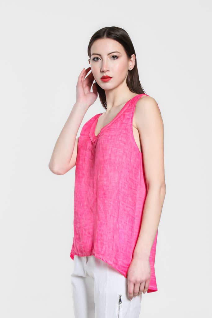 TINA Stephens Italy/Tees By Tina - Wholesale Tunic - Women's - Mona Linen Front/Cotton Back Tank (BT118)5