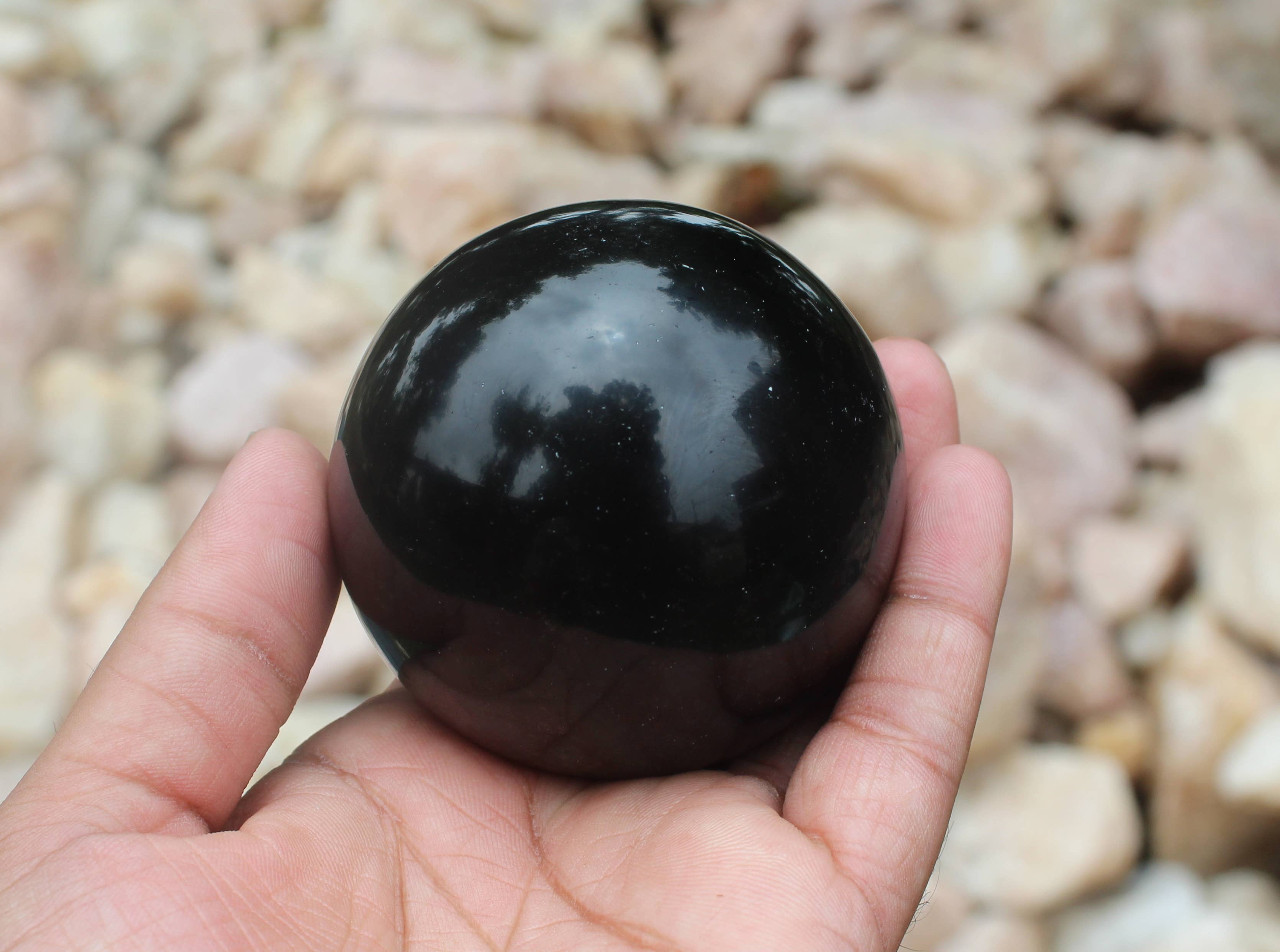 Aura Vibes - Wholesale Spiritual Stone/Crystal - Black Obsidian Spheres 50 mm2