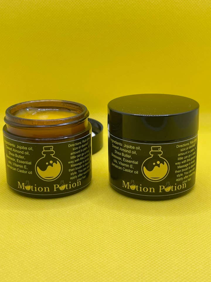 Beurre capillaire naturel Motion Potion (contenant de 2 oz) pour la vente par Motion Potion Natural Hair Products