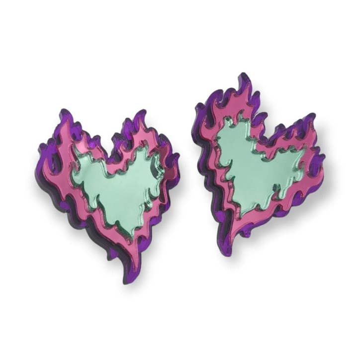 Hot Babe Heart | Earrings for wholesale by Funk Da Queen