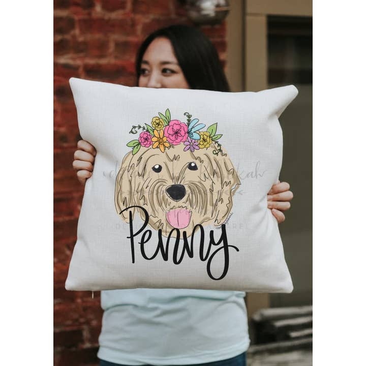 Doodles By Rebekah - Wholesale Throw/Decorative Pillow - Golden Doodle Square Pillow4