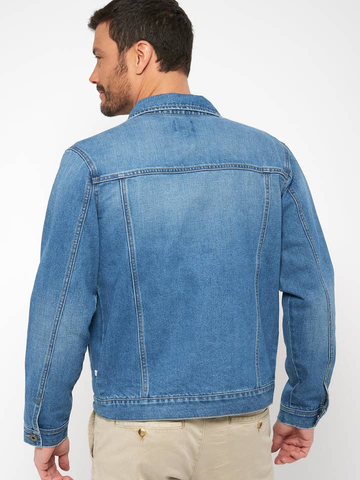 Recycled denim jacket - Light tone for wholesale on Faire2