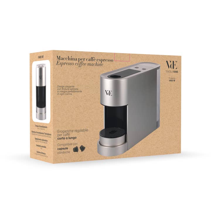 VdE Tivoli 1996 - Wholesale Coffee Machine - SILVER AND BLACK COFFEE MACHINE COMPATIBLE NESP3