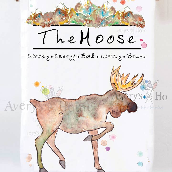 The Mountain Moose Tea Towel for wholesale by Avery's Home