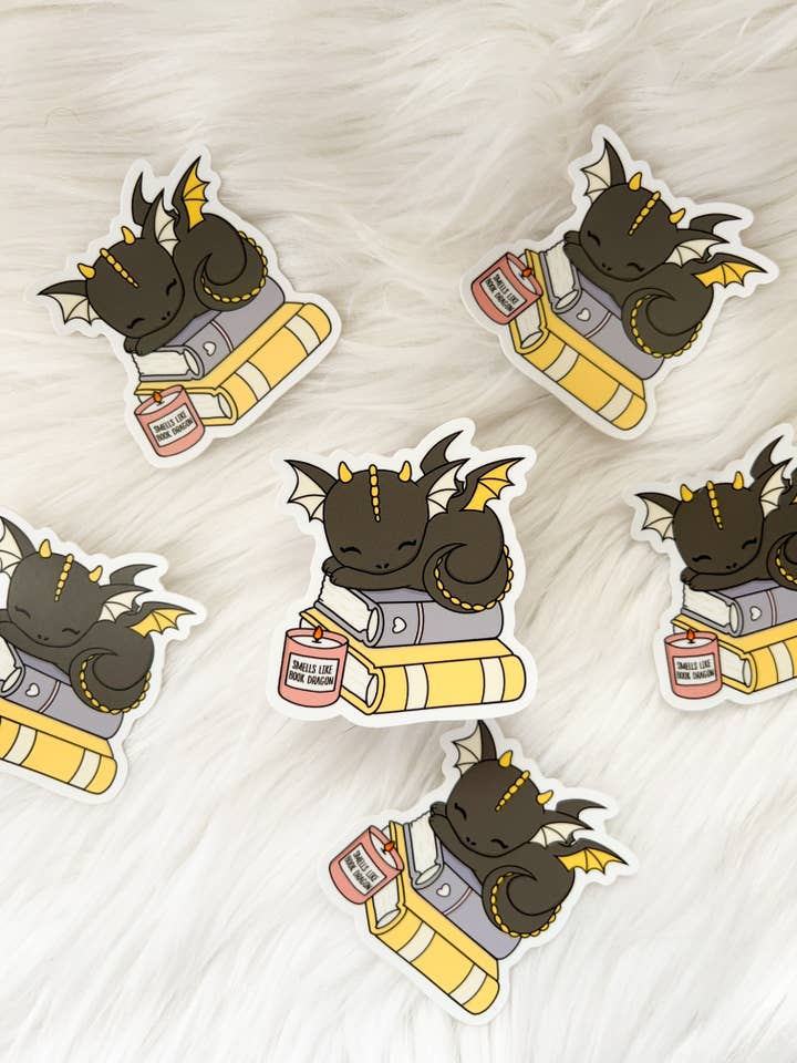 Book Dragon Sticker for wholesale by The Bookish Bird Co.