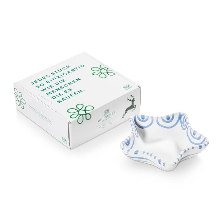 Blue-flamed, Star Bowl (L: 14 cm) for wholesale by Gmundner Keramik Handels GmbH