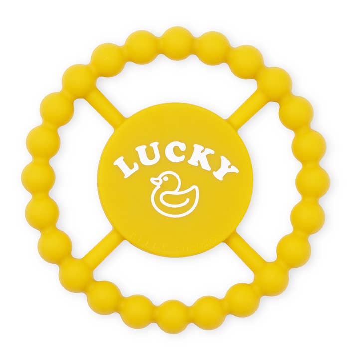 Yellow Lucky Duck Happy Teether for wholesale on Faire