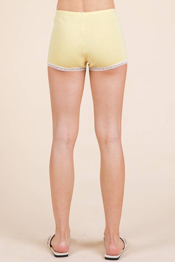 Heart & Hips - Vente Short d'intérieur – femme - Shorts court en pointelle avec détails en dentelle16