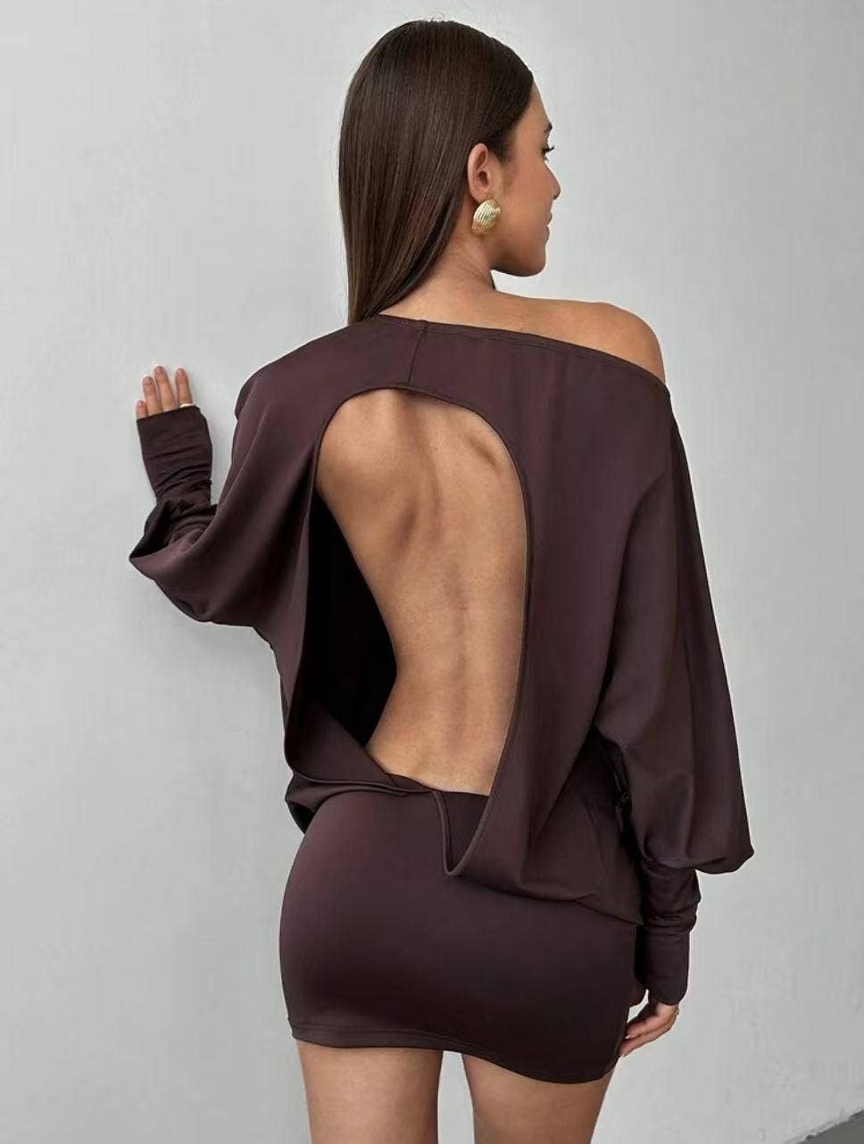 LORIANE – Großhandel Kleid – Damen – 7455 Einfarbiges kurzes Kleid8