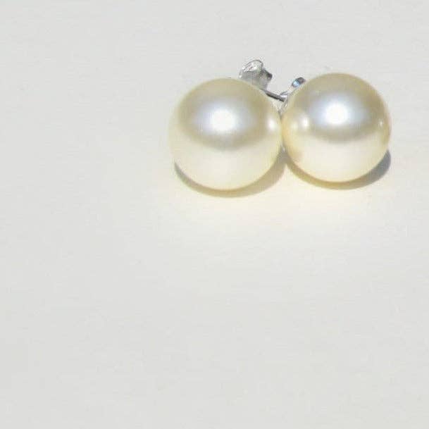 Large Cream Pearl Stud Earrings for wholesale by Sela+Sage