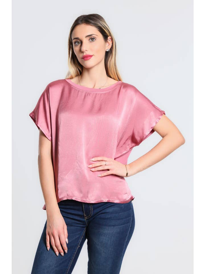 TINA Stephens Italy/Tees By Tina - Wholesale Blouse - Women's - Lindy Viscose Sheen Top (BSS225)