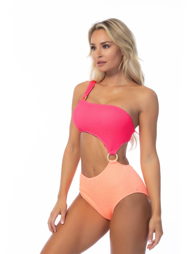 522013-TEXTURED TWO TONE COLOR BLOCK RING ACCENT ONE PIECE for wholesale by Pick Pink