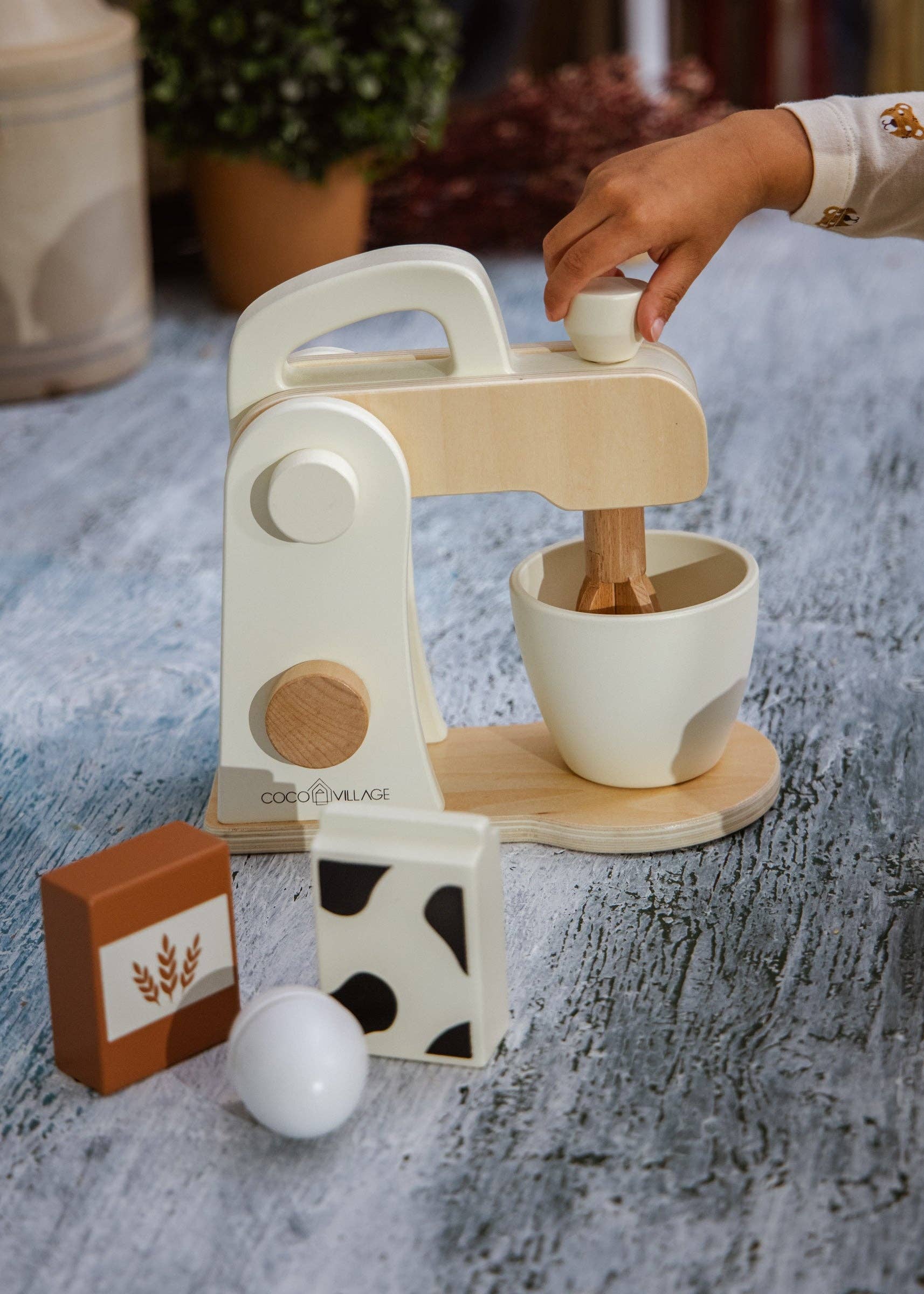 Coco Village – wholesale Wood toy – Child – Wooden Stand Mixer and Accessories5