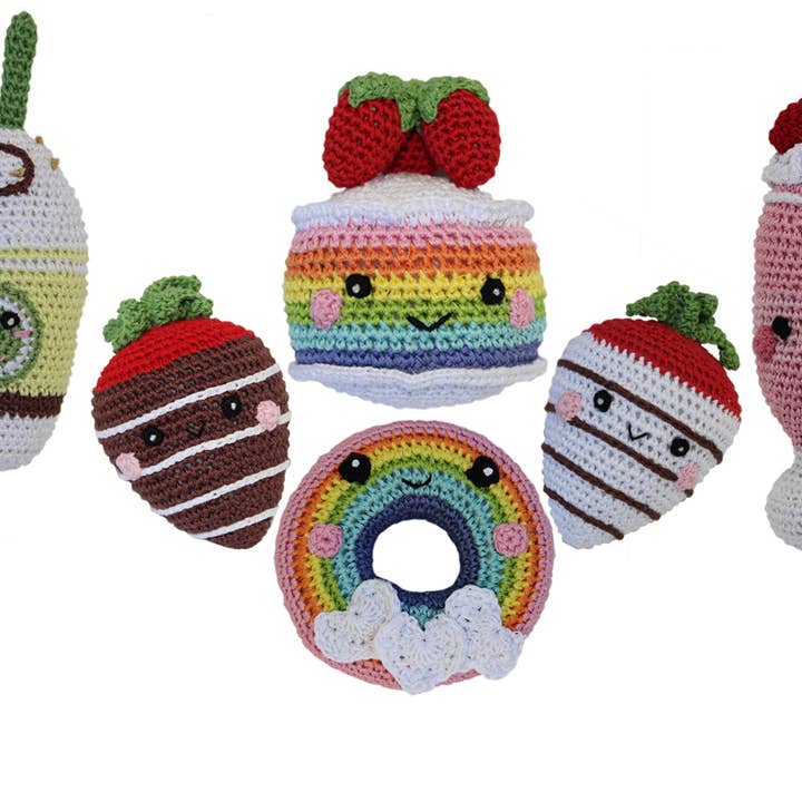 Knit Knack Sweet Tooth Toy Collection Organic Cotton Small D for wholesale by Mirage Pet Products