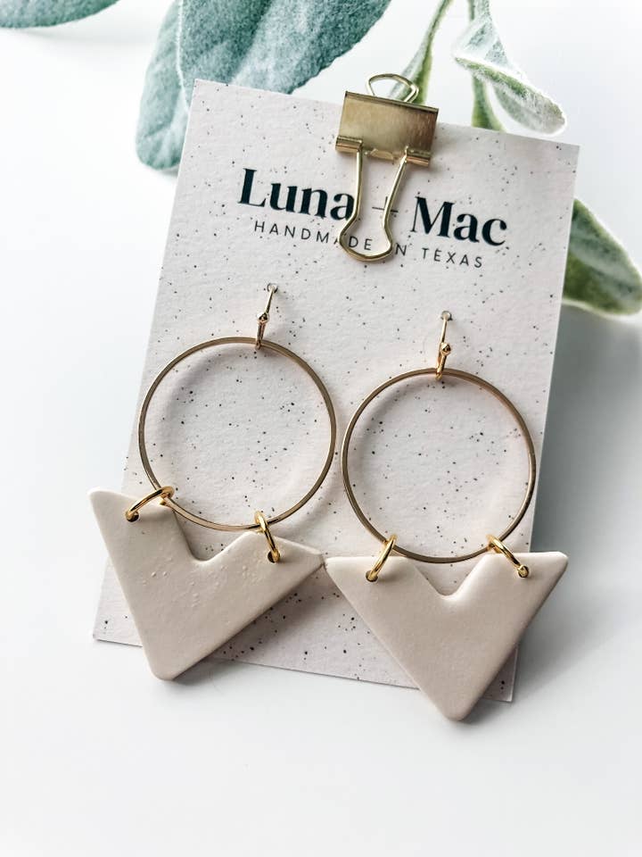 Victoria Statement Earring - Sand for wholesale by Luna + Mac