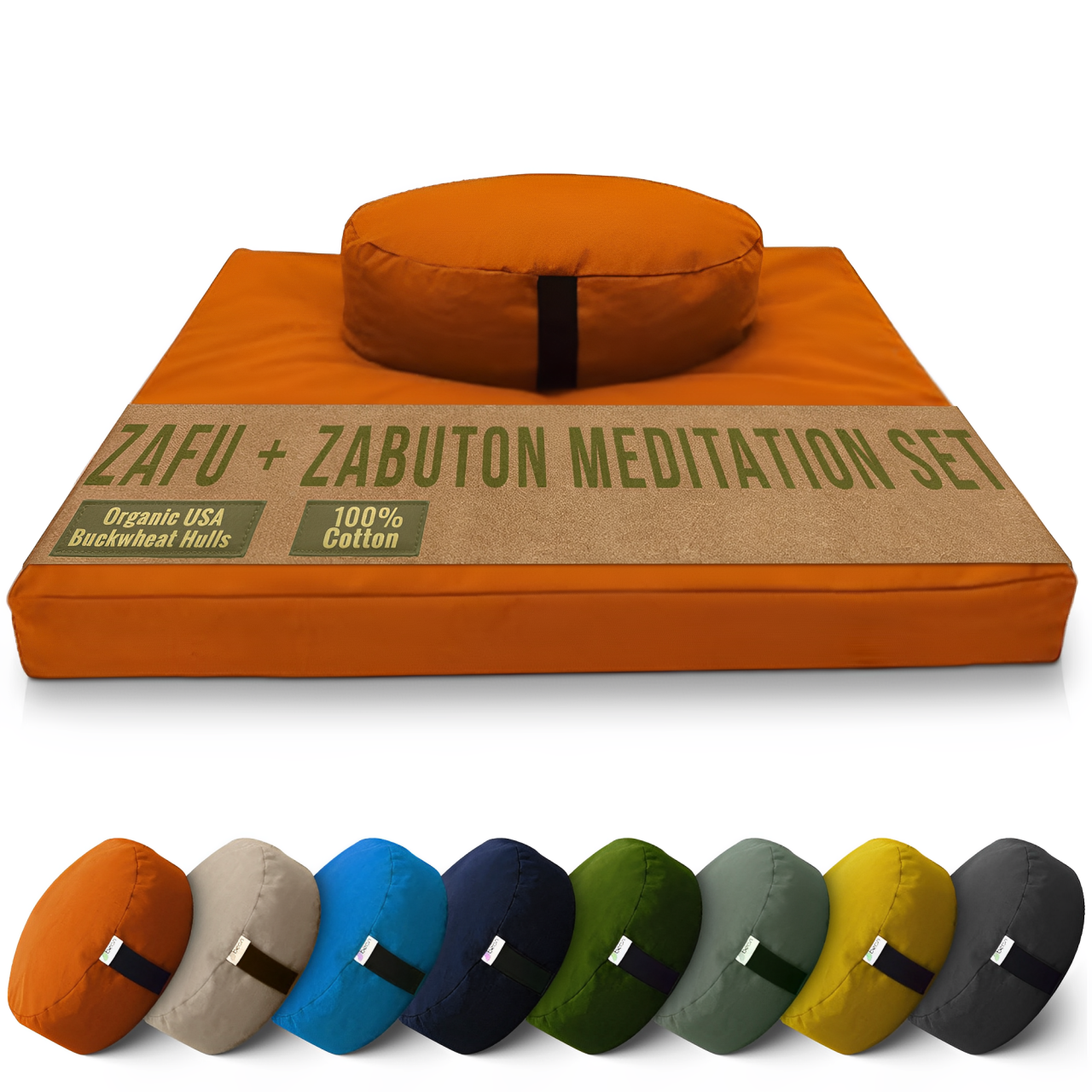Bean Products - Wholesale Meditation Supplies - Zafu + Zabuton Meditation Cushion Set - Cotton ..Made in USA18