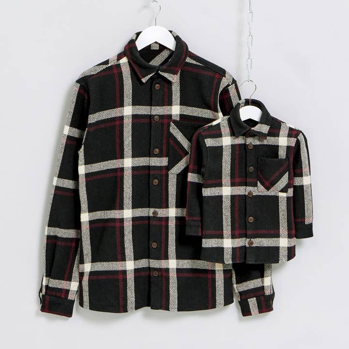 MANCUB - Wholesale Button Down Shirt - Men's - Dark Checked Flannel Overshirts0