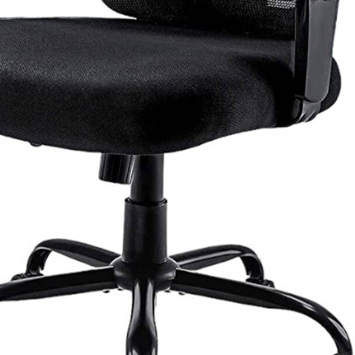 HomeRoots - Wholesale Chair - Black Fabric Mesh and Steel Adjustable Swivel Rolling Executive Office Chair4