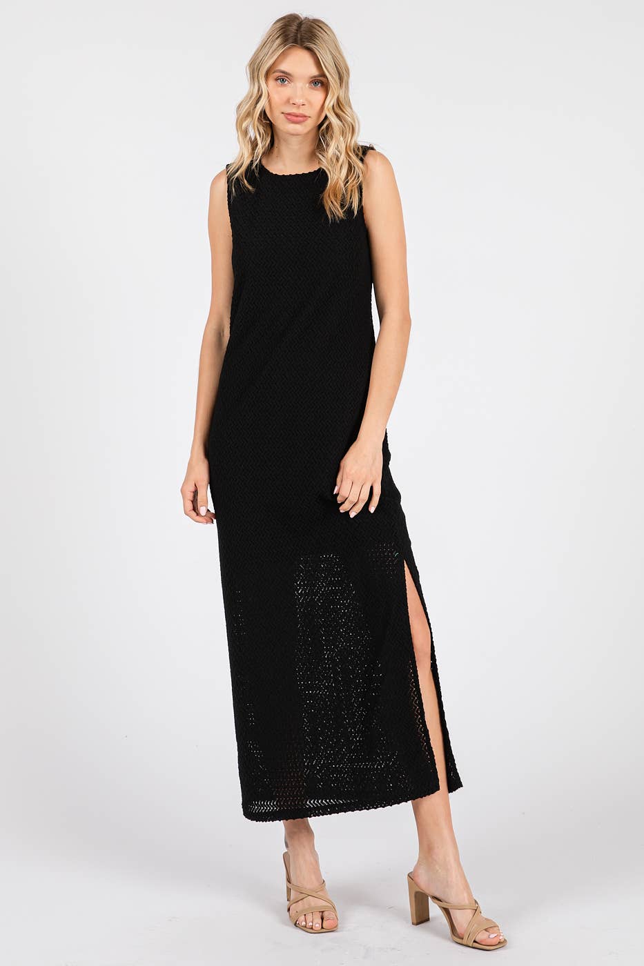 mittoshop - Wholesale Dress - Women's - ZIG ZAG TEXTURE KNIT SLEEVELESS MAXI DRESS8