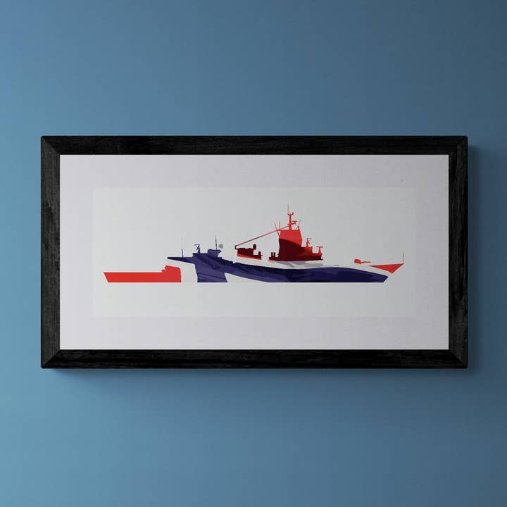 Fridtjof Nansen Class Frigata Impressão da Bandeira Norueguesa por atacado de Gillian Jones Designs