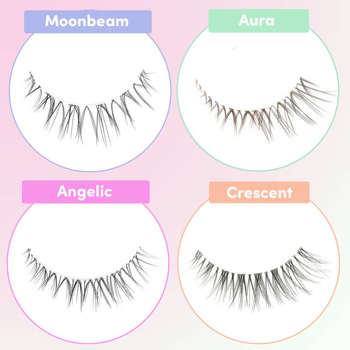 doe Beauty - Wholesale False/fake eyelashes - Fairy Starter Pack - Reusable 4 Styles Clear Band Lashes2