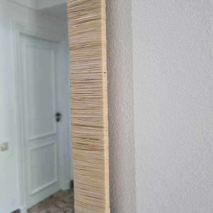 libitiishop – Großhandel Wandspiegel – Raffia-Spiegel | handgefertigter marokkanischer Spiegel - Türform1