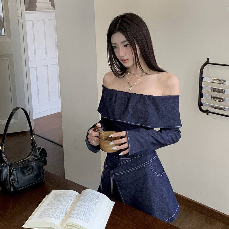 Marayn – wholesale Top & pants set (NOT Loungewear) – Women's – Retro Cowgirl Chic OffShoulder Top  WideLeg Set0