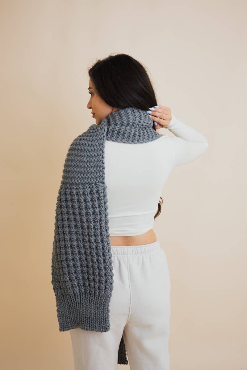 Leto Accessories - Wholesale Scarf - Unisex - Cozy Waffle Knit Edge Scarf - Winter Essential9