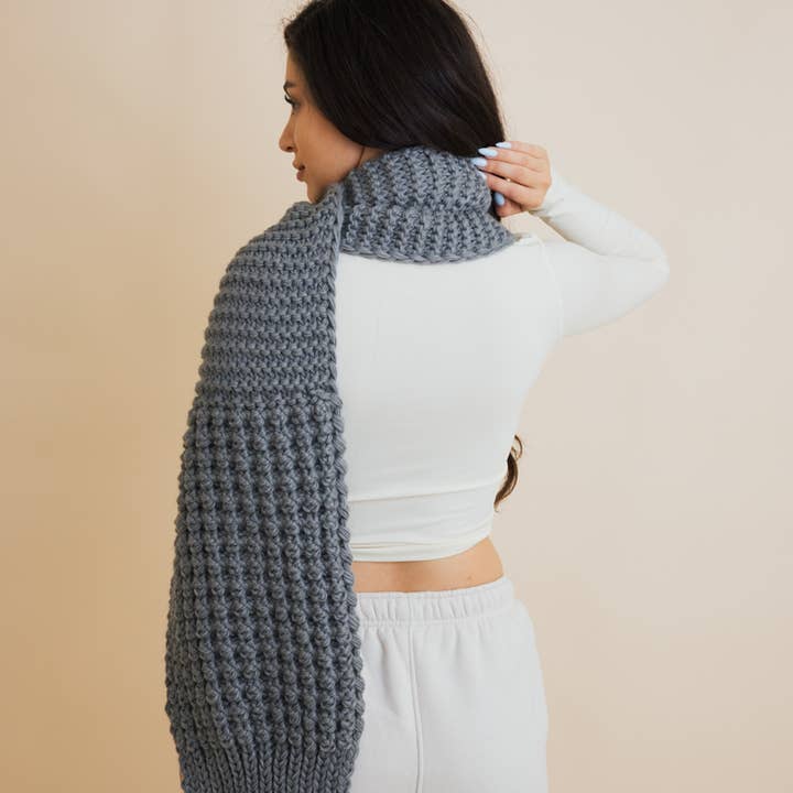 Leto Accessories - Wholesale Scarf - Unisex - Cozy Waffle Knit Edge Scarf - Winter Essential9