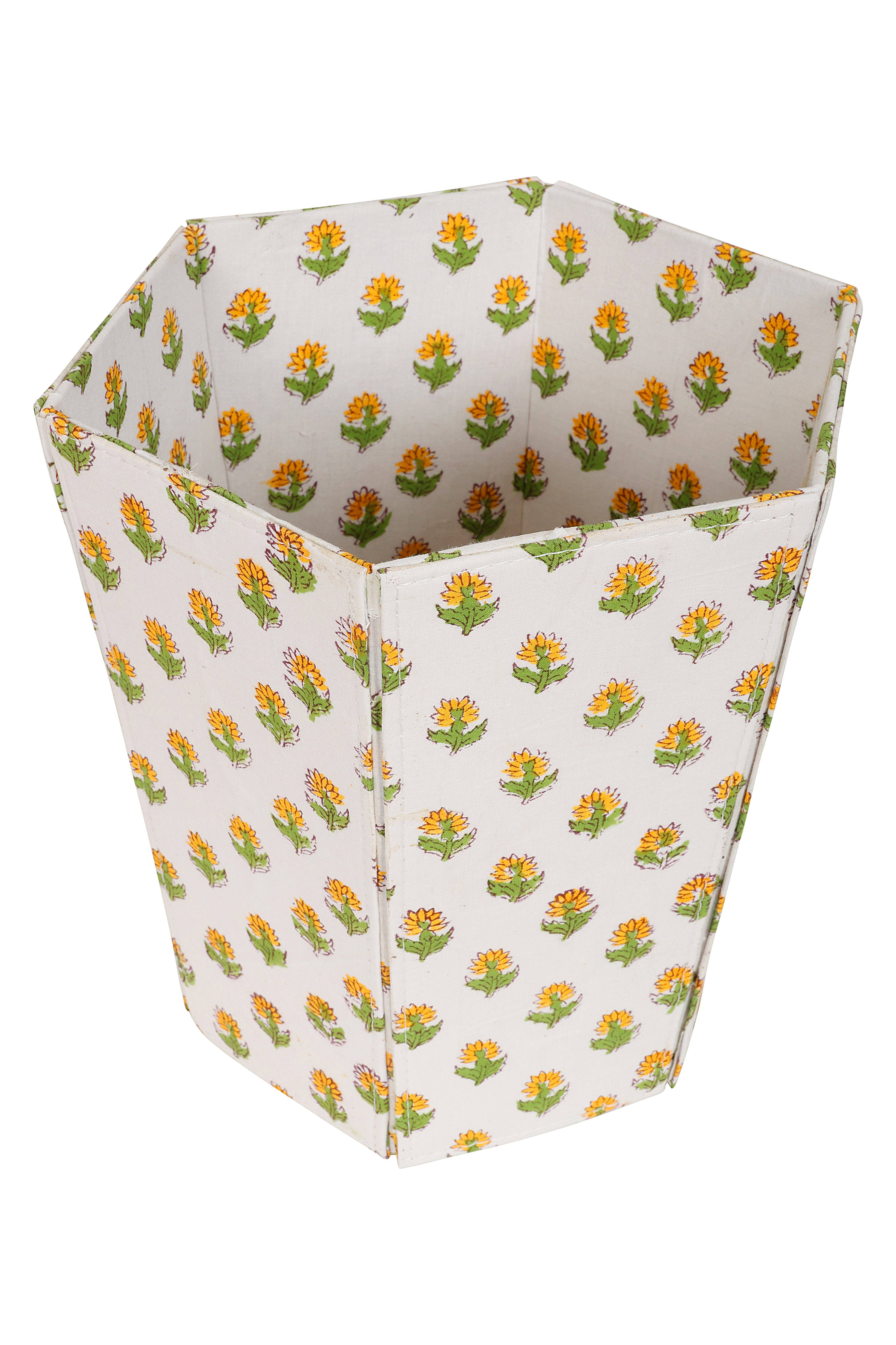 Love Calixta - Wholesale Rubbish can/Rubbish bin - Yellow Floral Paper Waste Bin