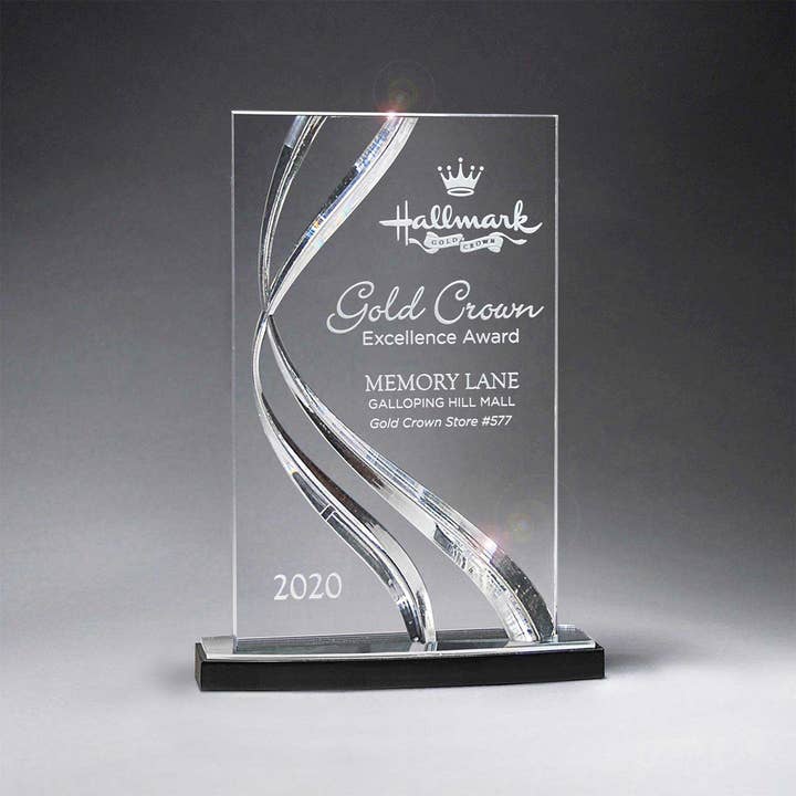 Transparent Achievement Plaque for wholesale by Market Street Promotions