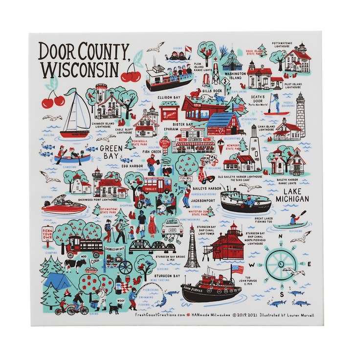 Door County Sticker for wholesale by HANmade Milwaukee
