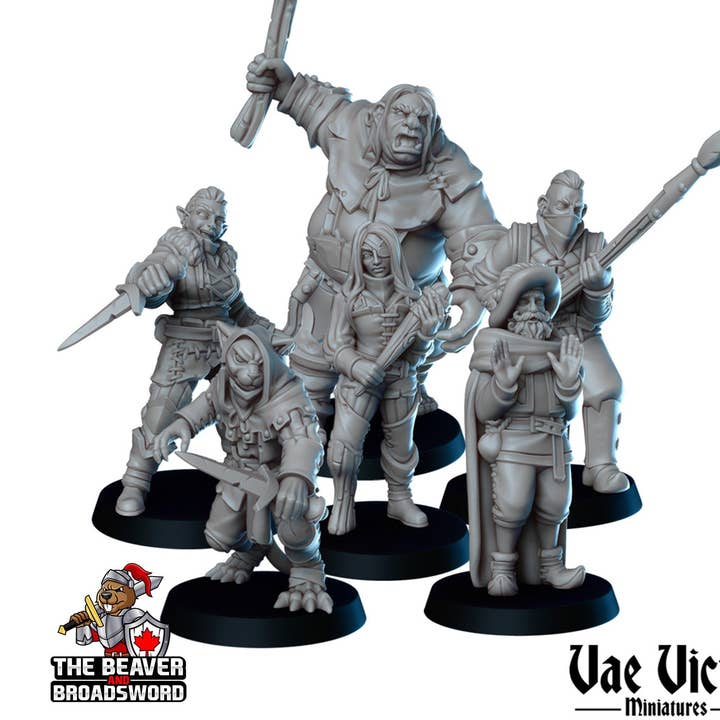 Das Banditenhinterhalt DnD Mini Set - Vae Victis | Elf | Tabaxi | Oger | Händler | Dieb | Schläger | Bündel | Abenteurer | Wargaming | Pathfinder für den Großhandel von The Beaver and Broadsword