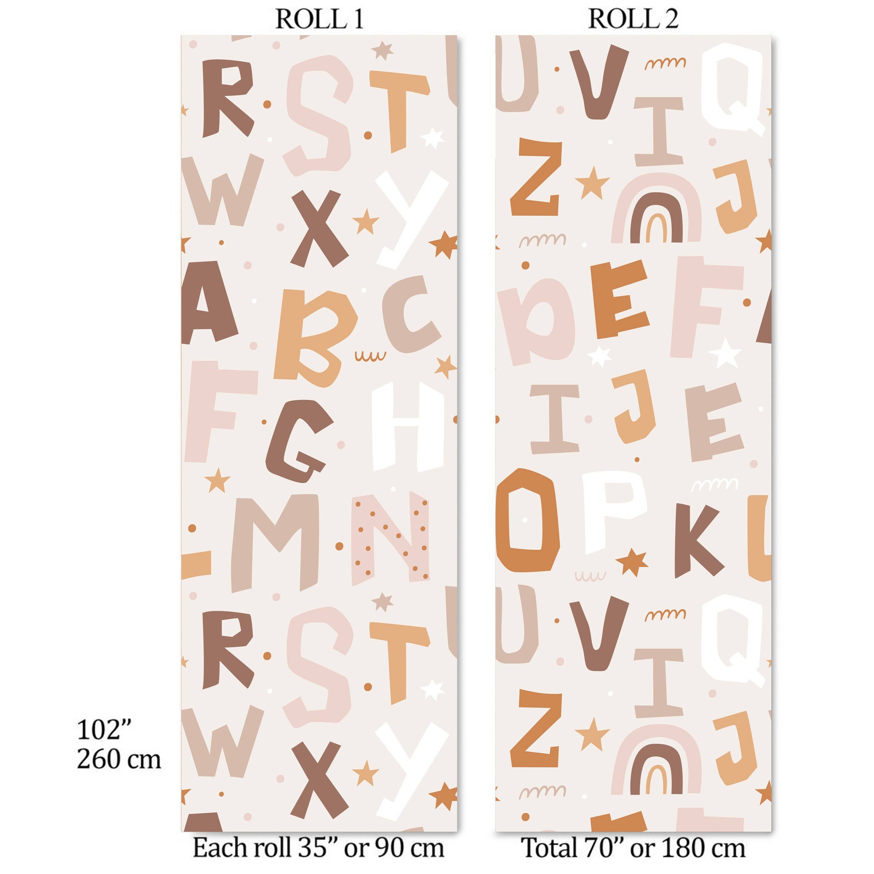 Wallpapers4Beginners - Wholesale Wallpaper - Carta da parati con alfabeto giocoso per le camere dei bambini6