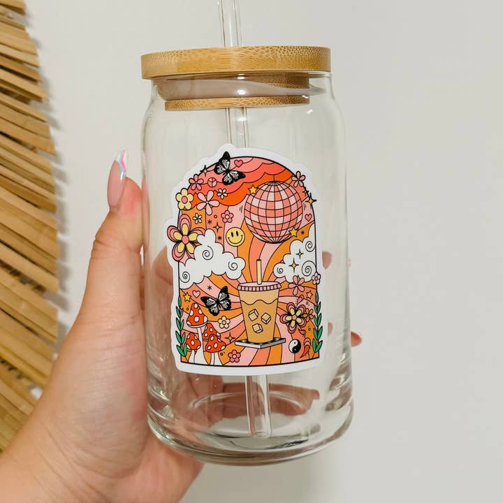 Caffeinated Beer Can Glass | Iced Coffee Glass | GLASS ONLY for wholesale by KuriArt Designs