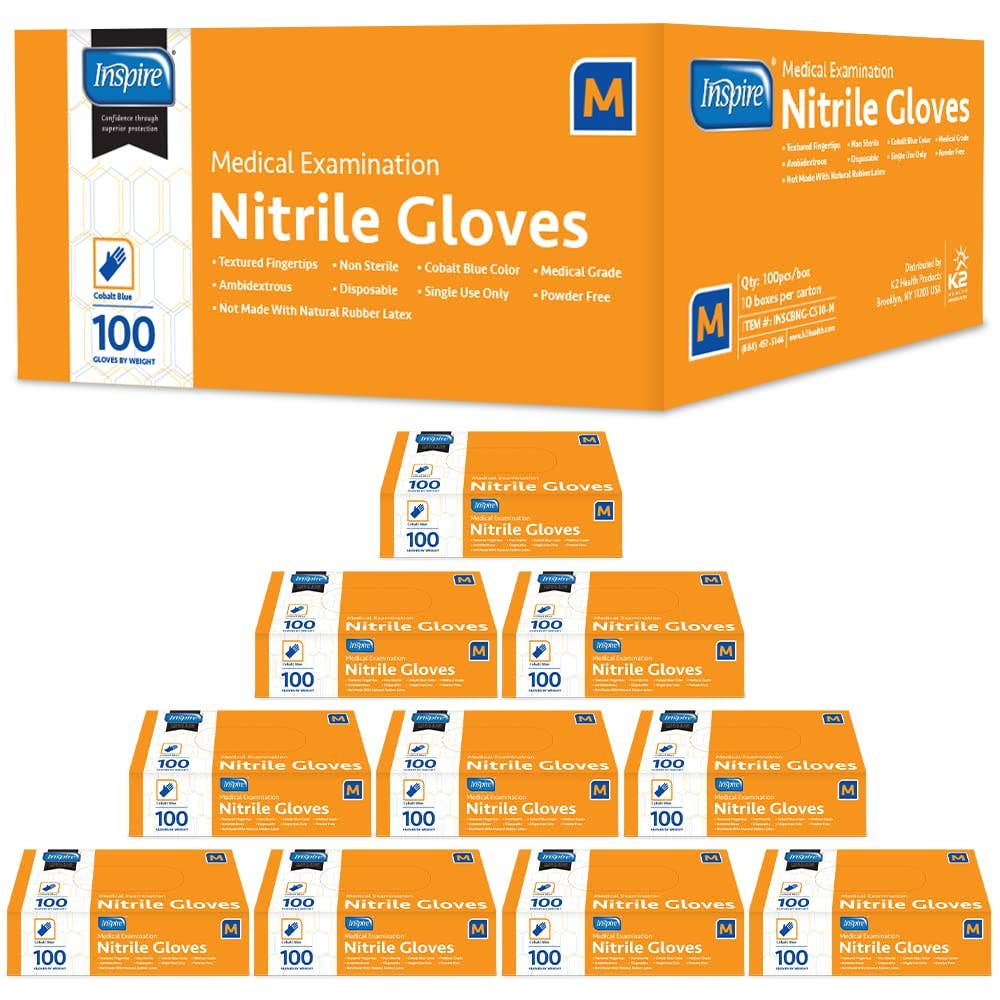 Inspire - Wholesale Gloves - Unisex - Inspire Nitrile Blue Gloves 1000 Count3