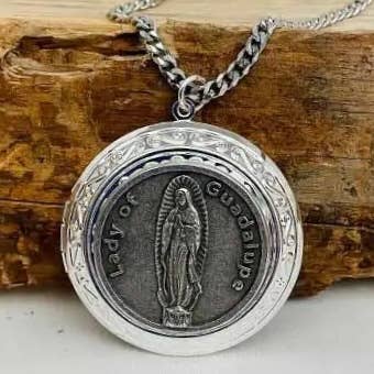 Oremus Mercy - Wholesale Locket Necklace - OLOG Filigree SS Locket w/ Chain 1.75”