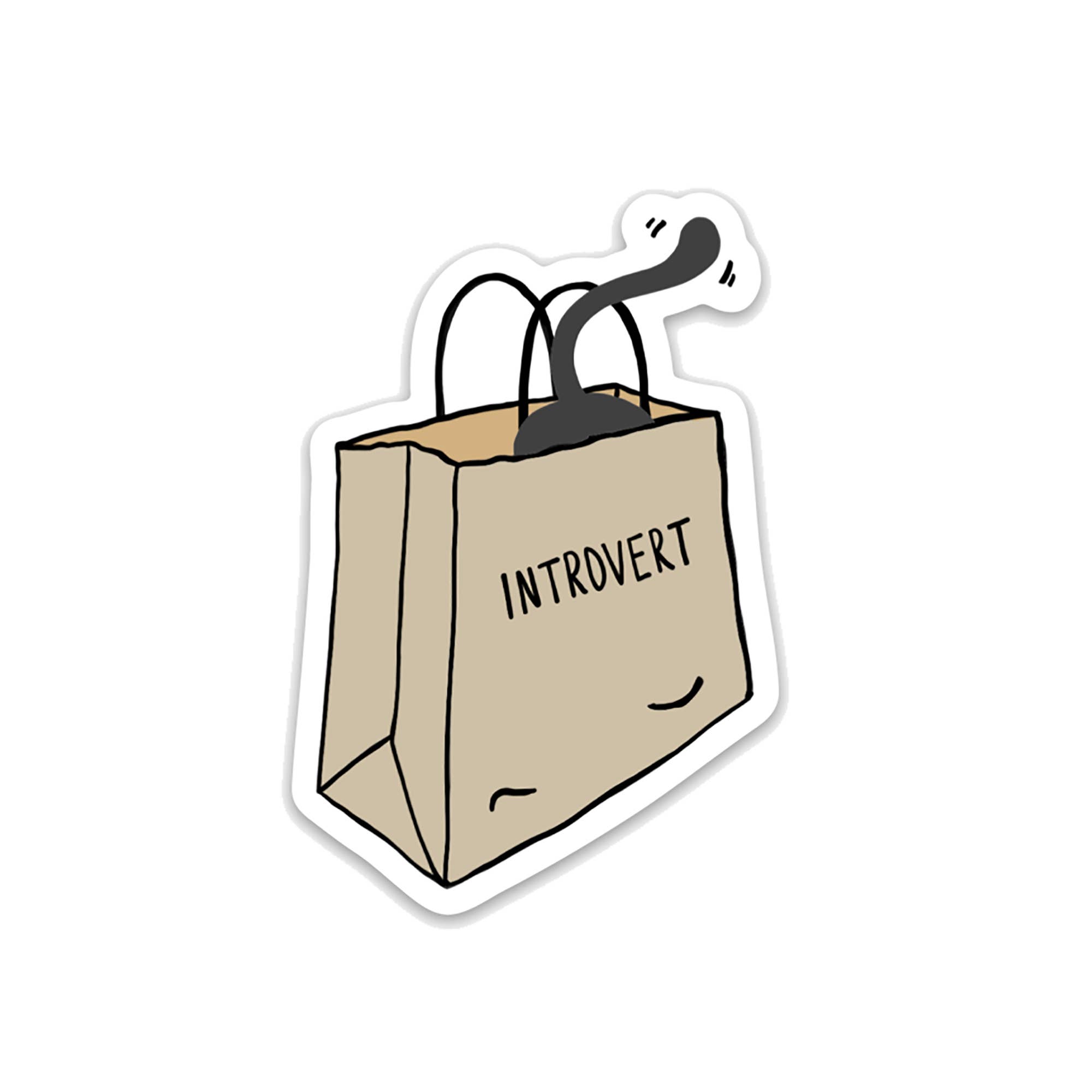 Yellow Daisy Paper Co. - Wholesale Sticker - Introverting Cat Sticker, Vinyl Introvert Sticker1