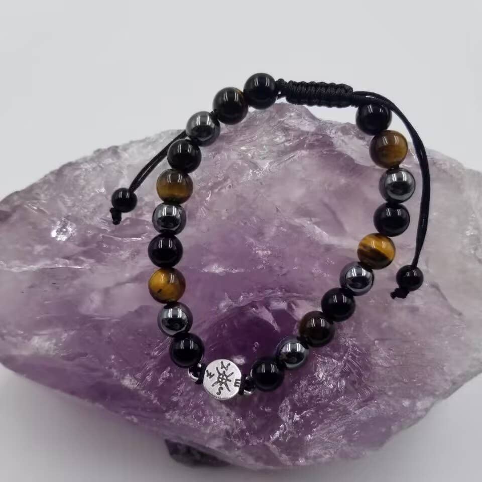 magnolia jewelry - Wholesale Beaded Bracelet - Graduation Compass Charm Stone Beaded Bracelet1