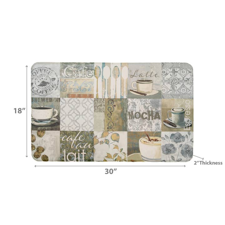 Multi Printed Memory Foam Floor Mat Bevel Coffee for wholesale on Faire