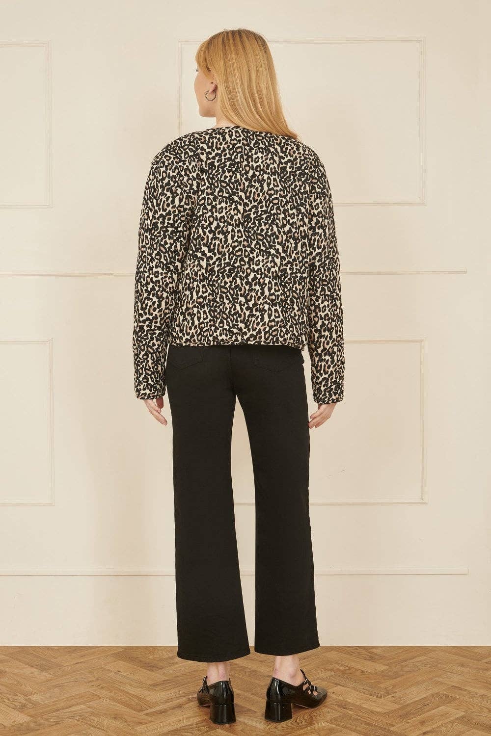 Black Yumi Brown Leopard Print Boxy Jacket for wholesale on Faire4