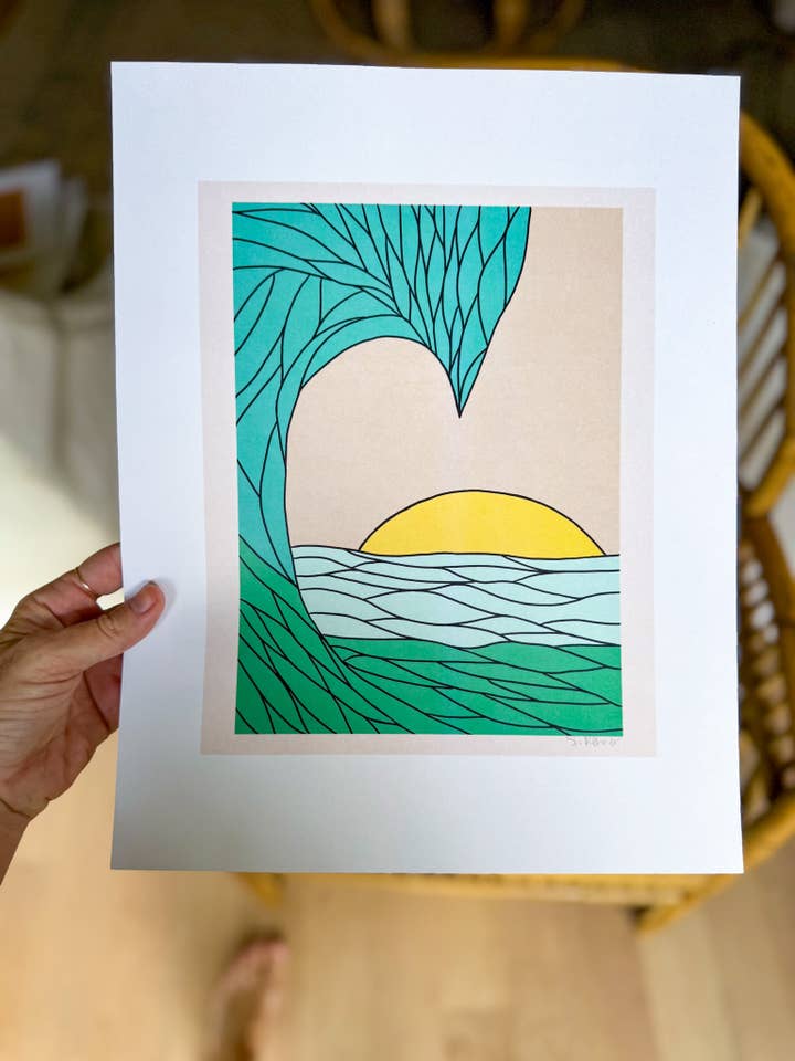 Impresión de Arte Digital de Ola y Sol para venta al por mayor de Sierra Rehrer Designs