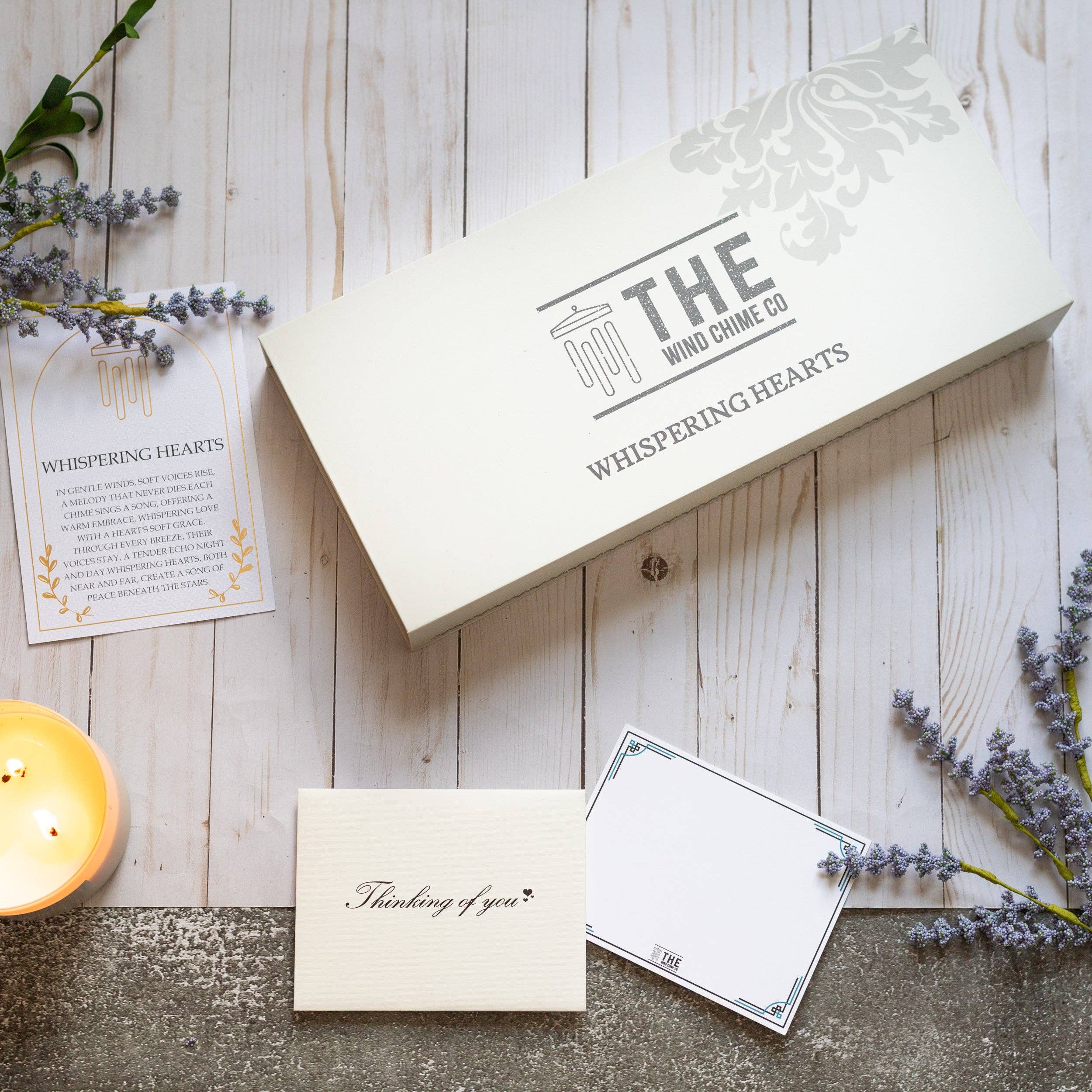 The Wind Chime Co - Wholesale Wind Chime - Wedding/Anniversary Wind Chime – Whispering Hearts™ Collection – Platinum Rose 30”4