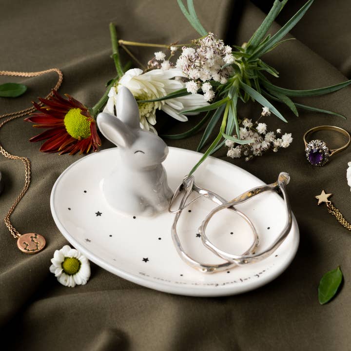 CGB Giftware – wholesale Jewellery dish – Send With Love Bunny Ring Holder Trinket Dish
