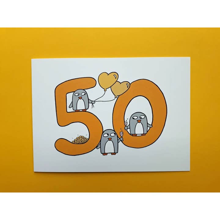 50th Anniversary Card for wholesale by Penguin Parade